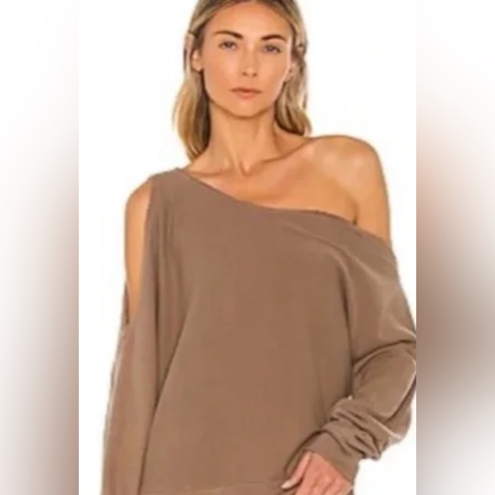 #4480. Lanston Porter One Shoulder Pullover in Toast. Size XS. NWT